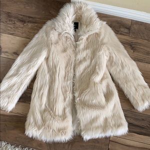 Faux fur white/tan jacket. Super cute